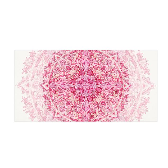 Zen rugs Mandala Watercolour Ornament Pink
