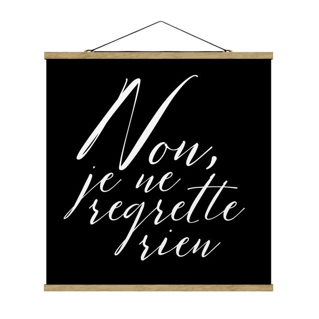 Fabric print with poster hangers - Non, Je Ne Regrette Rien