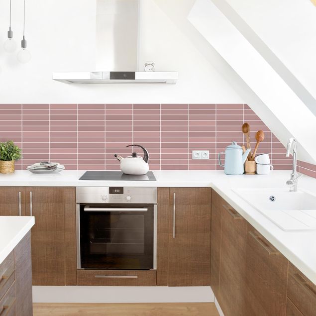 Kitchen splashback tiles Metro Tiles - Antique Pink