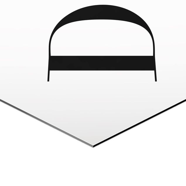 Alu-Dibond hexagon - Letter Serif White D