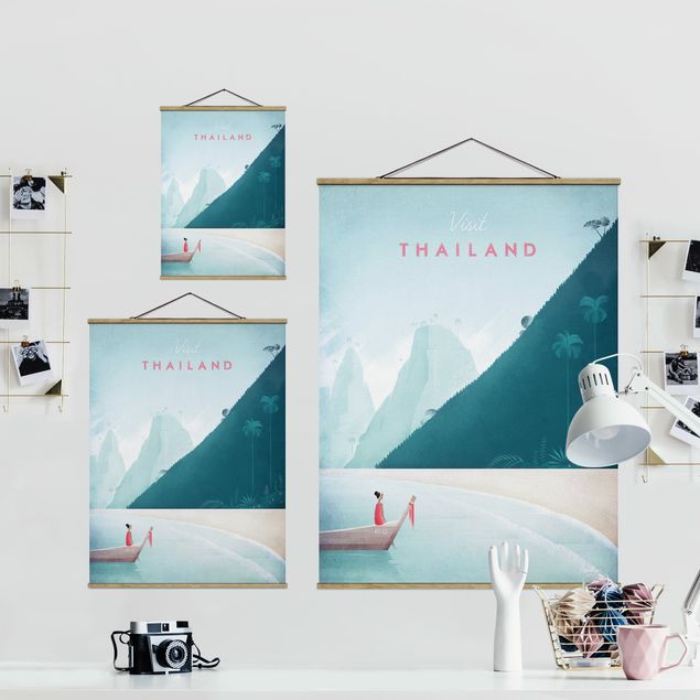 Fabric print with poster hangers - Travel Poster - Thailand