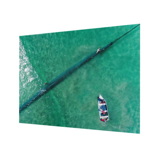 Glass Splashback - Aerial View - Fishermen - Landscape 3:4