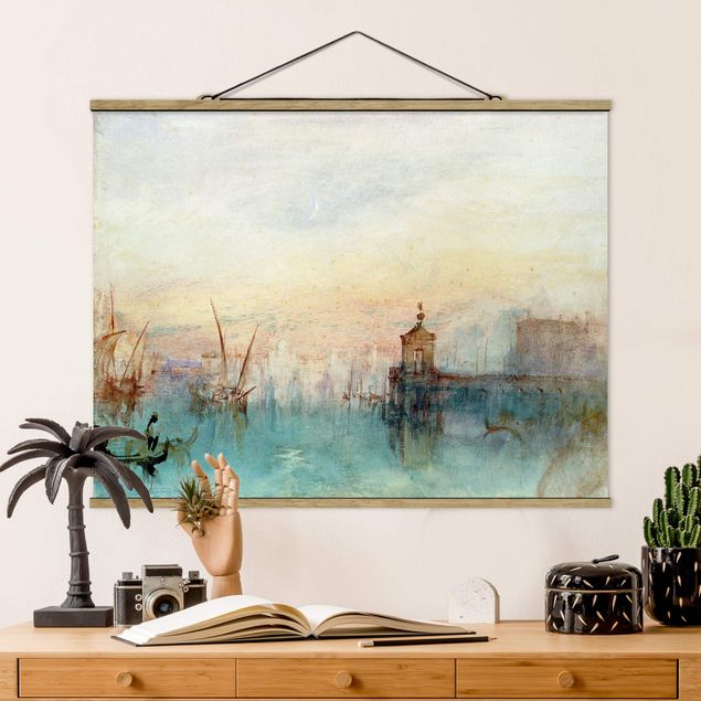 Fabric print with poster hangers - William Turner - Venice With A First Crescent Moon