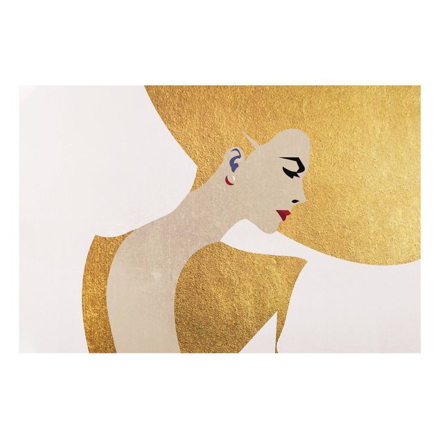 Print on forex - Lady With Hat Golden