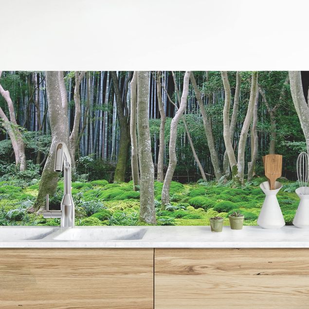 Kitchen splashback landscape Japanese Forest