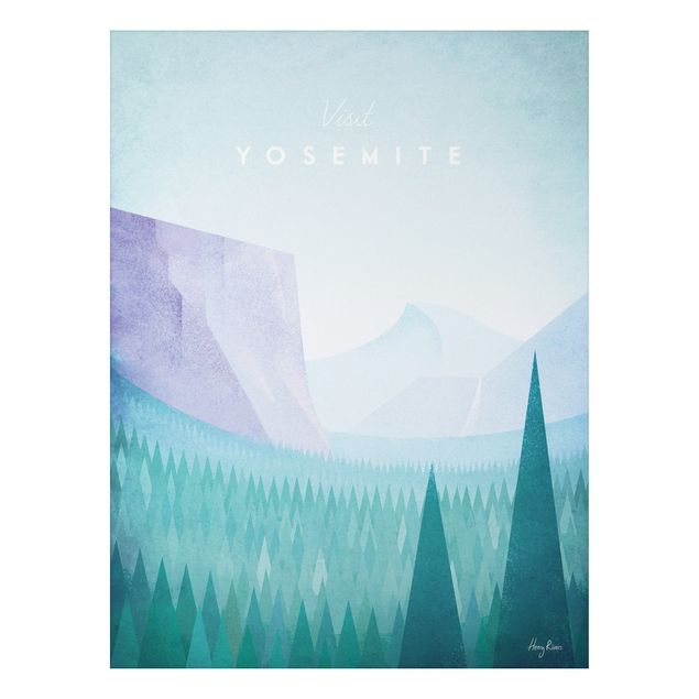 Print on aluminium - Travel Poster - Yosemite Park