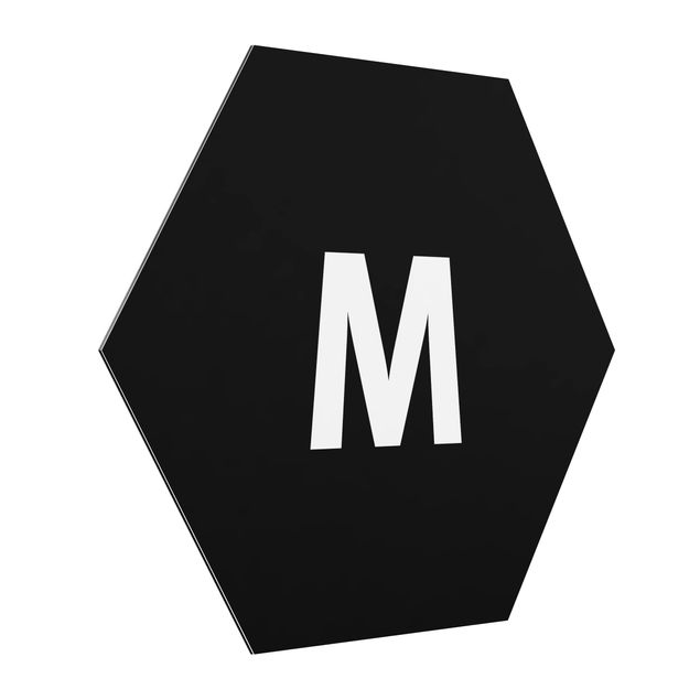 Alu-Dibond hexagon - Letter Black M
