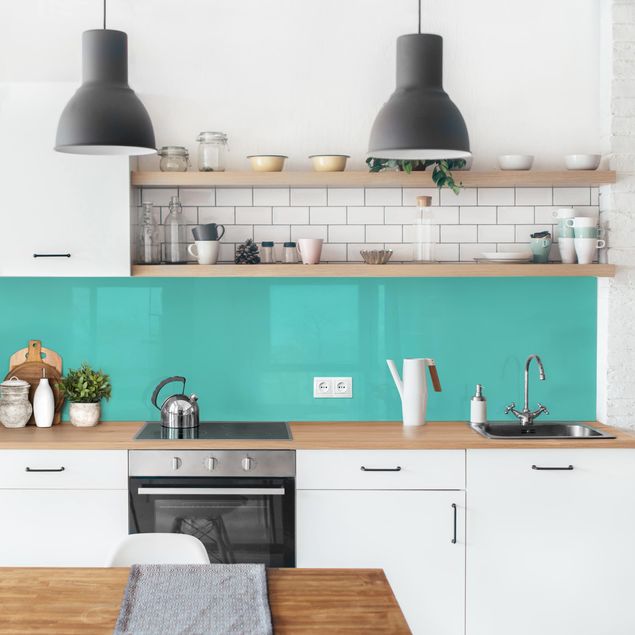 Kitchen wall cladding - Turquoise