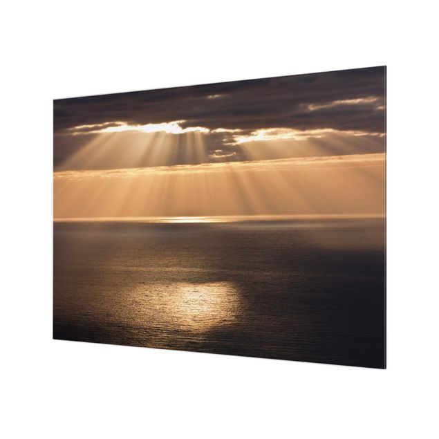 Glass Splashback - Sunbeams Above Sea - Landscape 3:4
