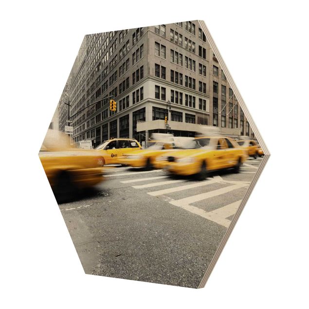 Wooden hexagon - Bustling New York