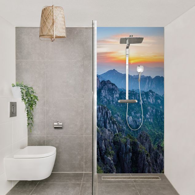 Shower wall cladding - Rising Sun Over The Huangshan Mountains