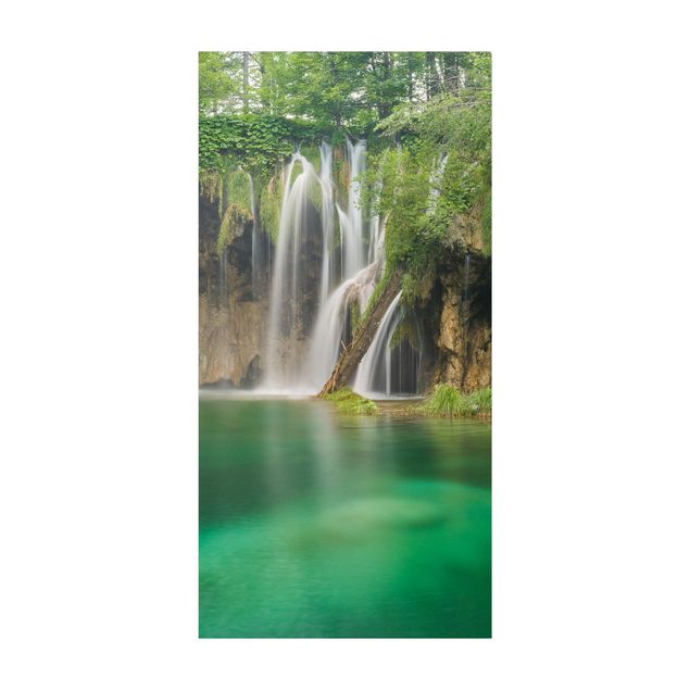 forest theme rug Waterfall Plitvice Lakes