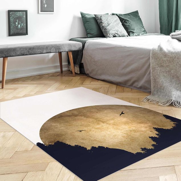 modern area rugs Gold Moon In The Forest