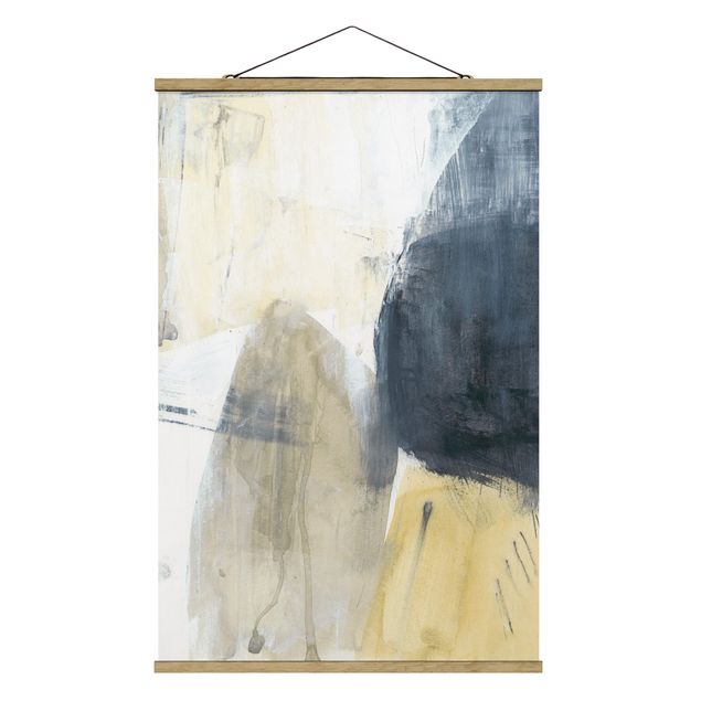 Fabric print with poster hangers - Triad With Tiger Eye II