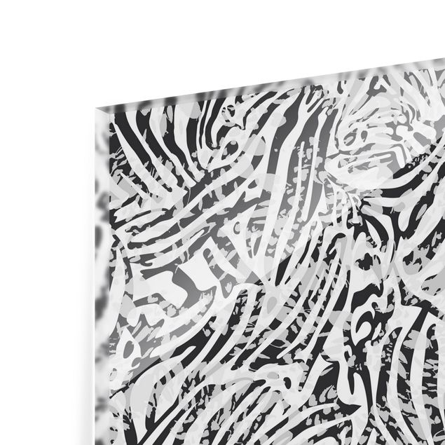 Splashback - Zebra Pattern In Shades Of Grey - Landscape format 2:1