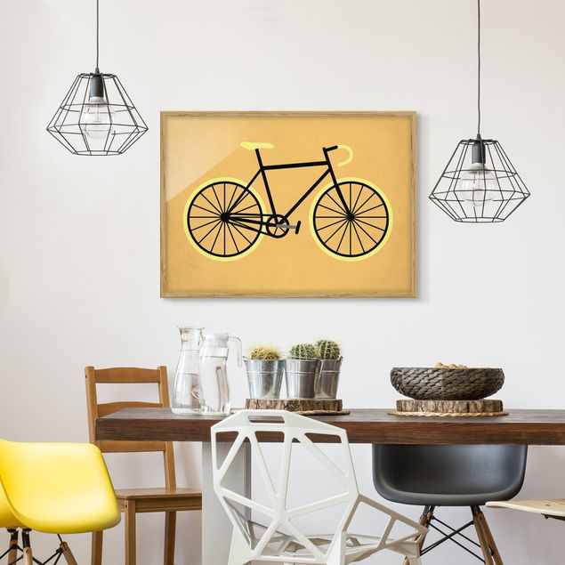 Framed poster - Bicycle In Yellow