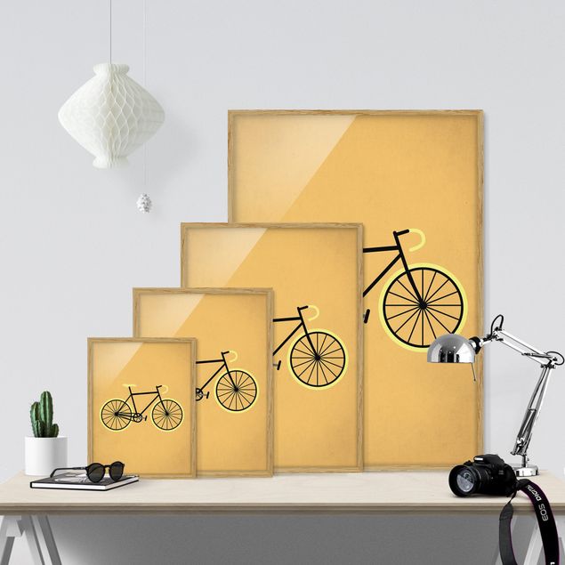 Framed poster - Bicycle In Yellow