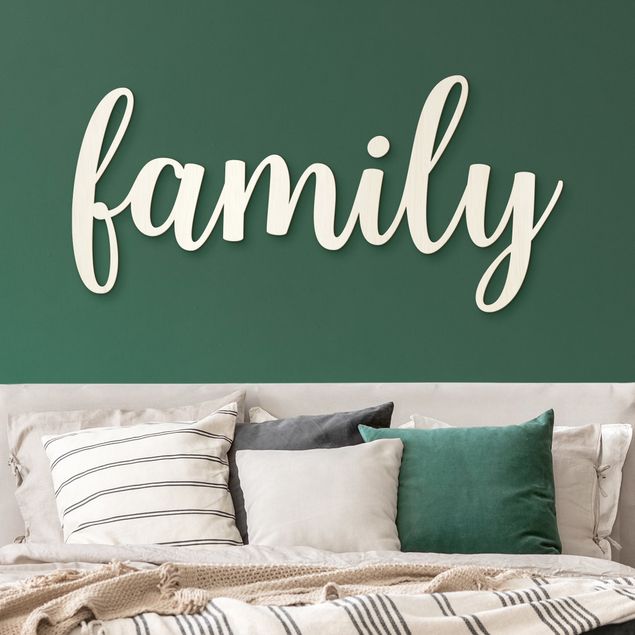 Wooden wall decoration 3D Text - Family Handlettering