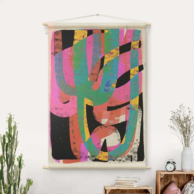 modern tapestry wall hanging Colourful Shapes