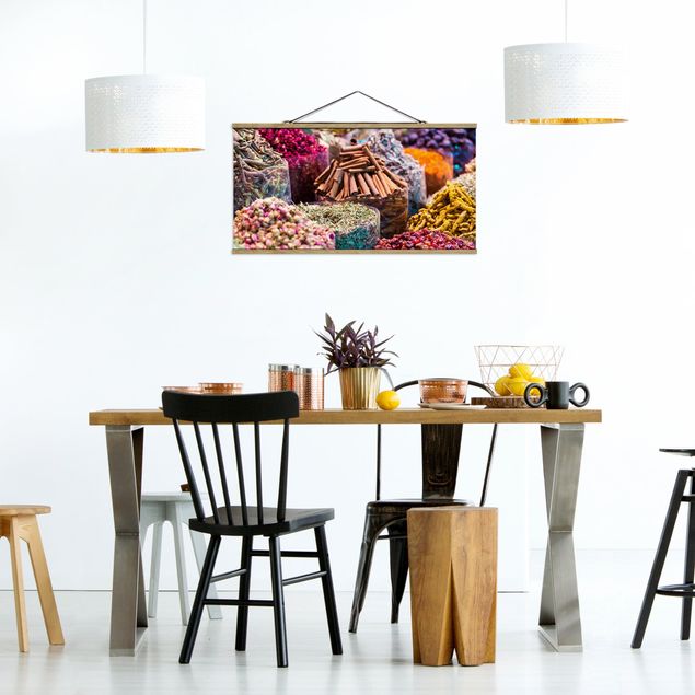 Fabric print with poster hangers - Colourful Spices
