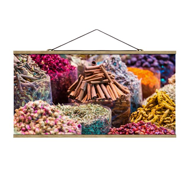 Fabric print with poster hangers - Colourful Spices