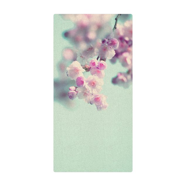 Cork mat - Colourful Cherry Blossoms - Portrait format 1:2