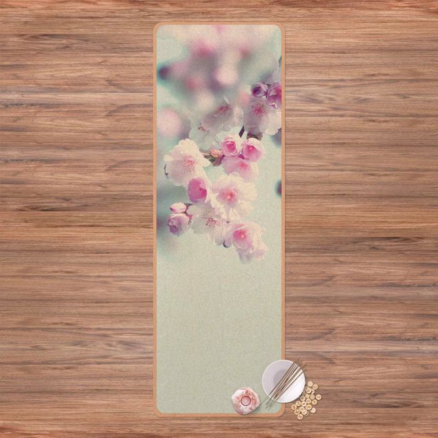 Yoga mat - Colourful Cherry Blossoms