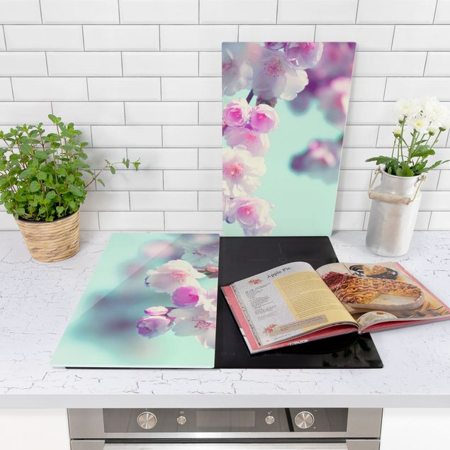 Stove top covers - Colourful Cherry Blossoms