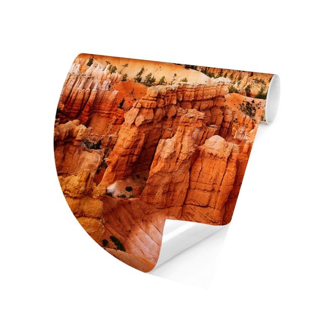 Self-adhesive round wallpaper - Blaze Of Colour Of The Grand Canyon