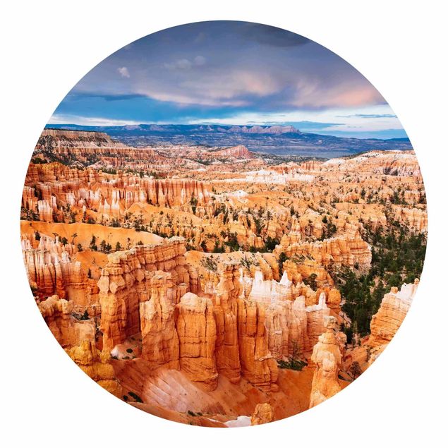 Self-adhesive round wallpaper - Blaze Of Colour Of The Grand Canyon