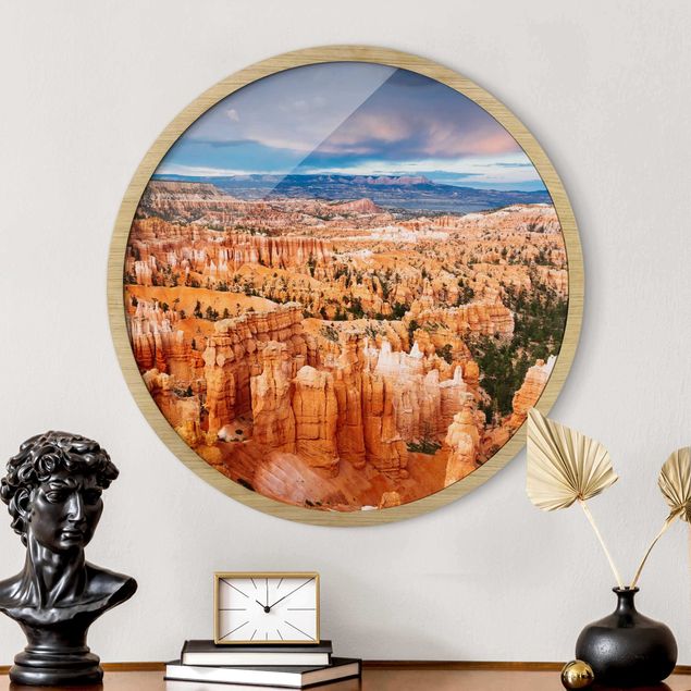 Framed prints round Blaze Of Colour Of The Grand Canyon