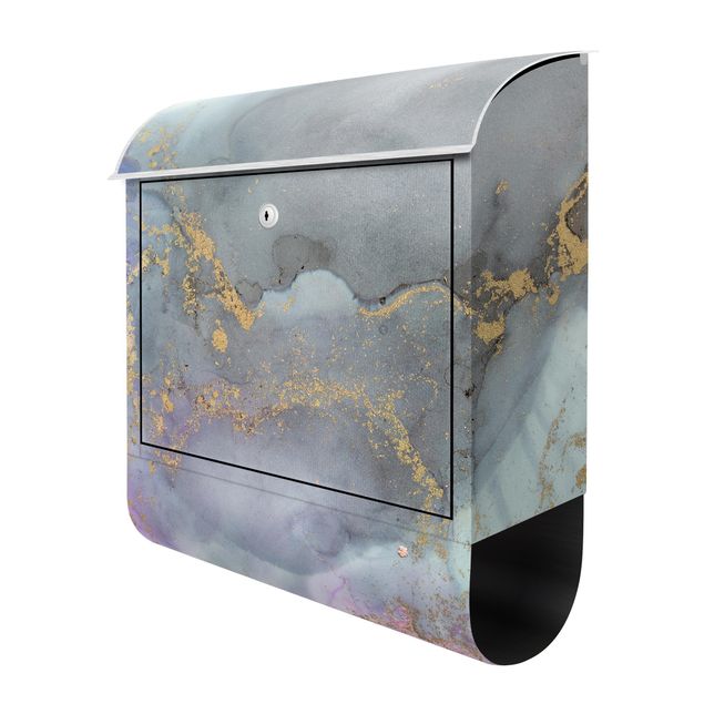 Letterbox - Colour Experiments Marble Rainbow Colours And Gold