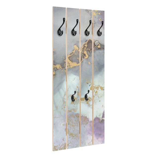 Wooden coat rack - Colour Experiments Marble Rainbow Colours  And Gold