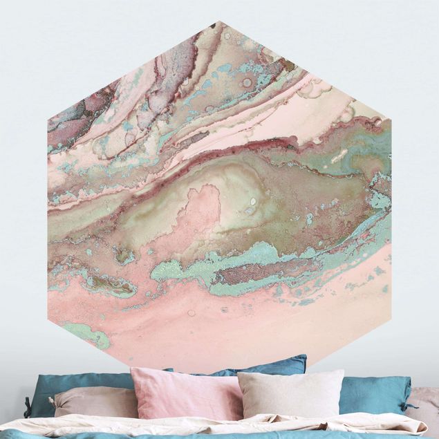 Wallpapers Colour Experiments Marble Light Pink And Turquoise