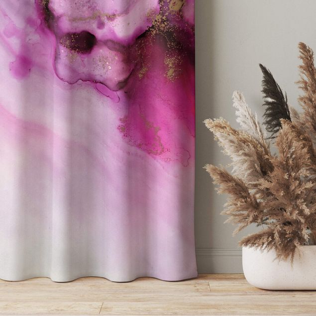modern curtains for living room Colour Composition In Pink