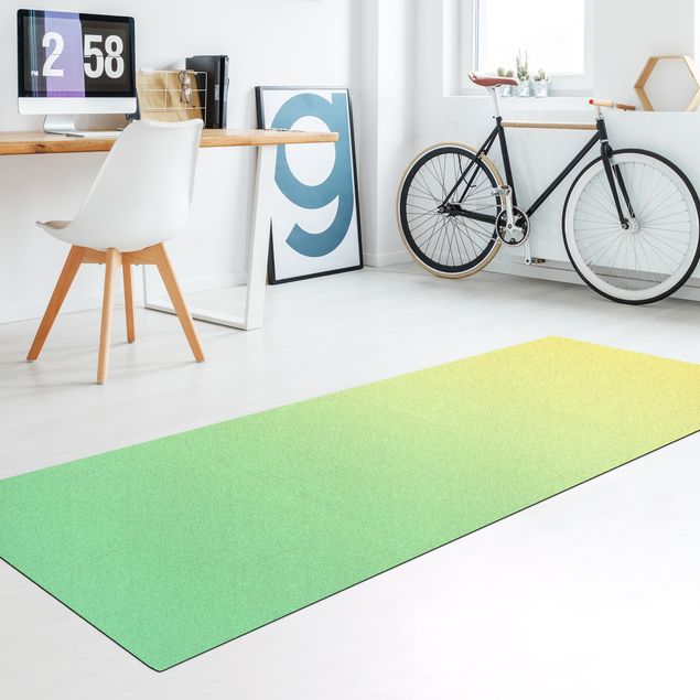 rug under dining table Colour Gradient Grassy Green