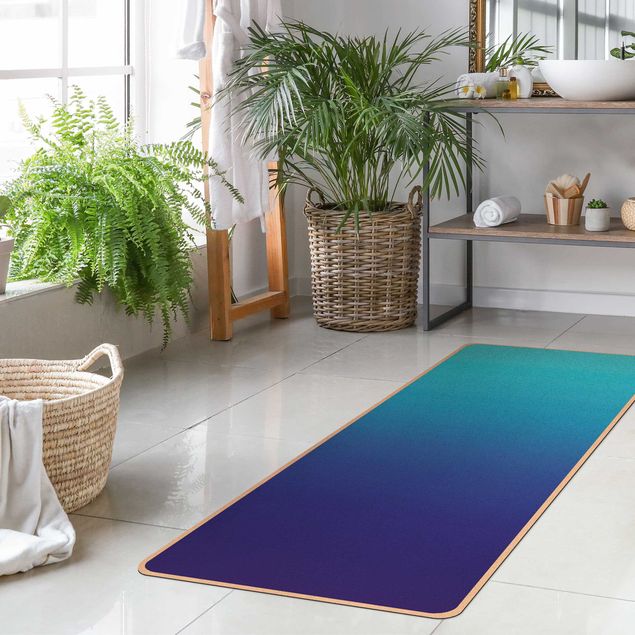 Yoga mat - Colour Gradient Ocean Blue