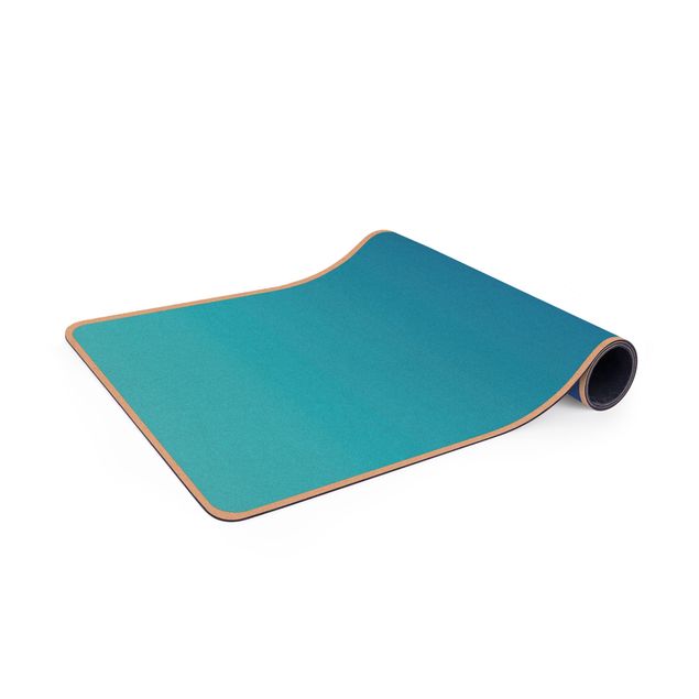 Yoga mat - Colour Gradient Ocean Blue