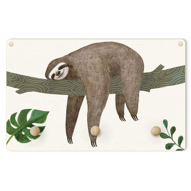 Coat rack for children - Sloth Text - Chill