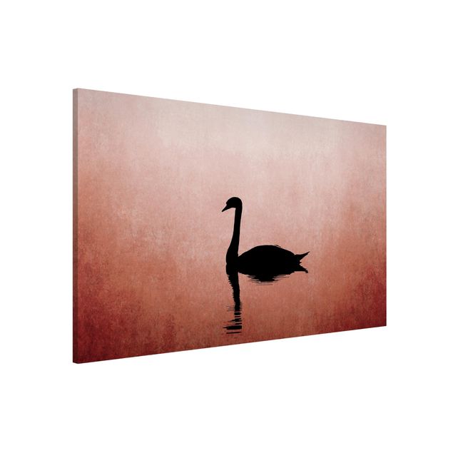 Magnetic memo board - Swan In Sunset
