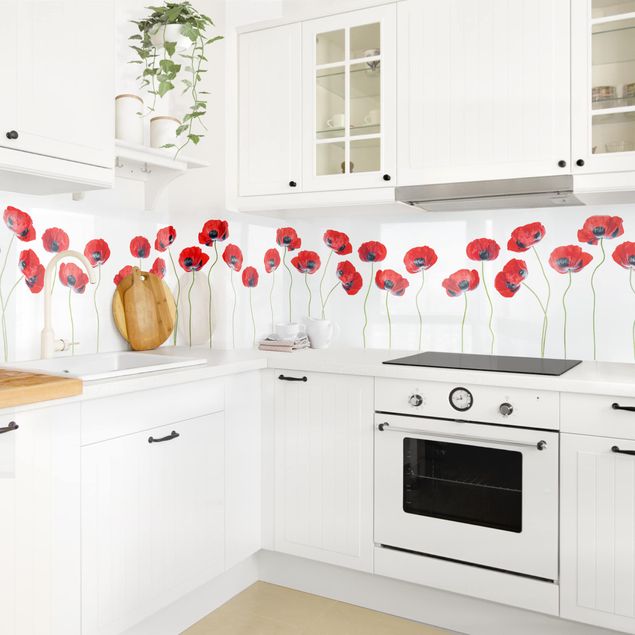 Kitchen wall cladding - Ladybird Poppy