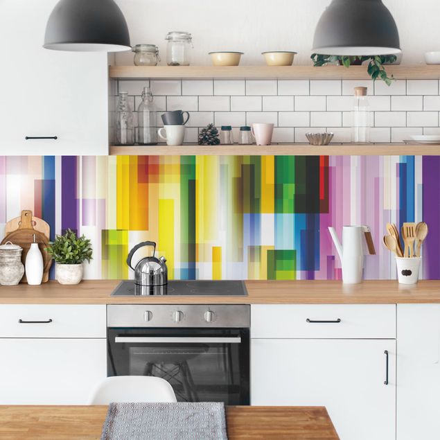 Kitchen splashbacks Rainbow Cubes