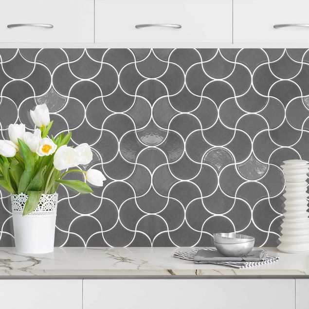 Kitchen splashback black and white Ceramic Tiles - Grey