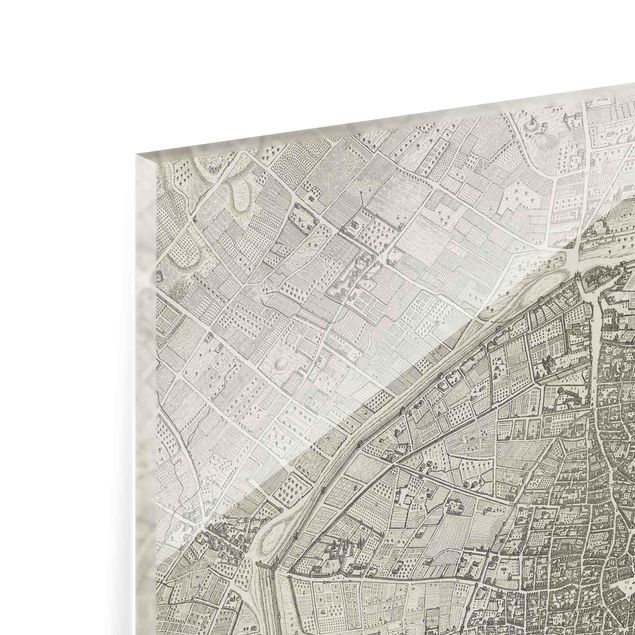 Splashback - Vintage Map Paris - Square 1:1
