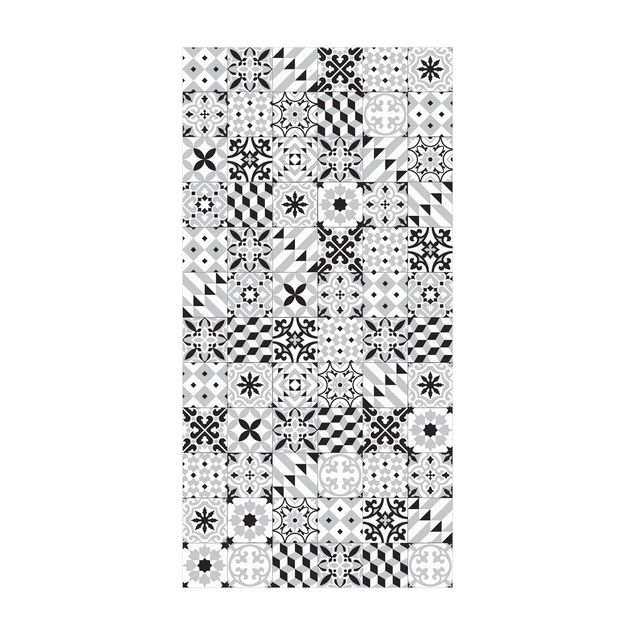 modern area rugs Geometrical Tile Mix Black