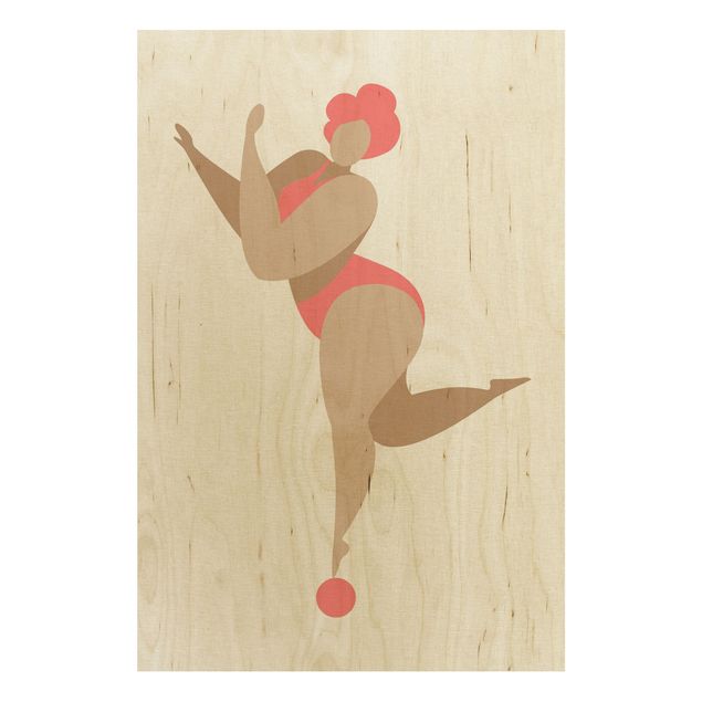 Print on wood - Miss Dance Pink