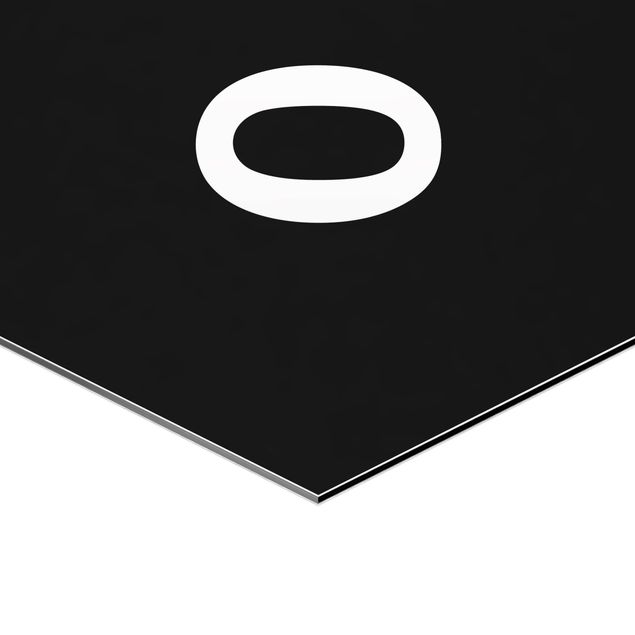Alu-Dibond hexagon - Letter Black O
