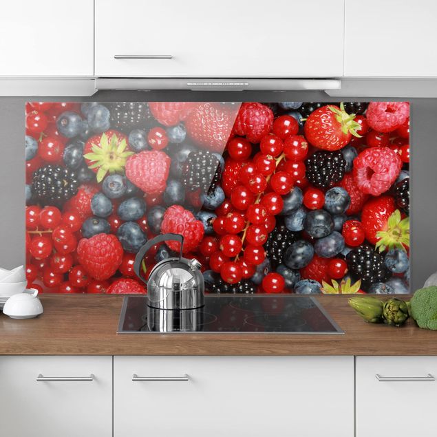 Glass splashback fruits and vegetables Fruity Berries