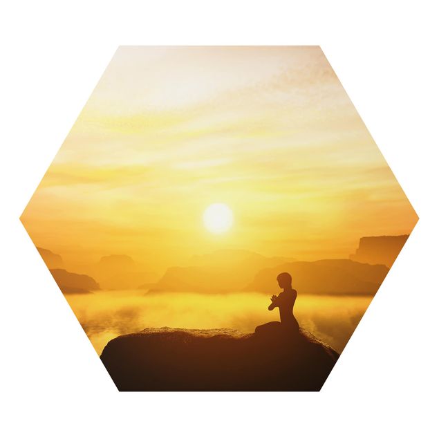 Alu-Dibond hexagon - Yoga Meditation