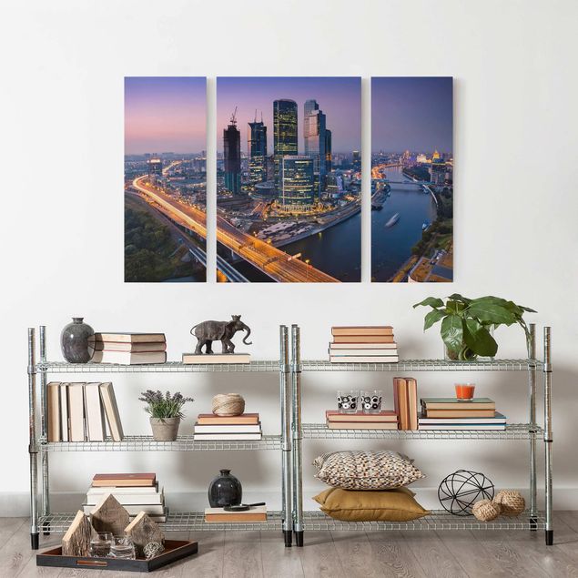 Print on canvas 3 parts - Sunset Over Moscow